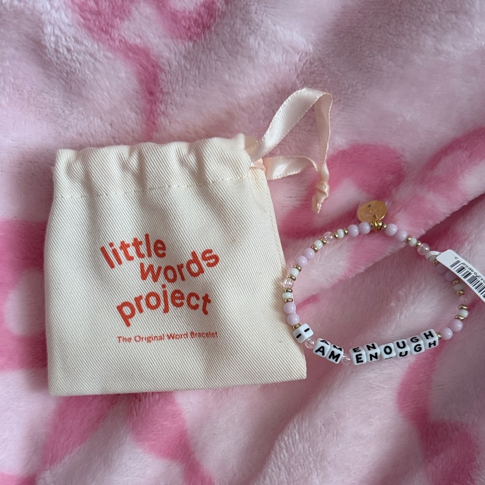 Little Words Project Pink and Gold Bracelet